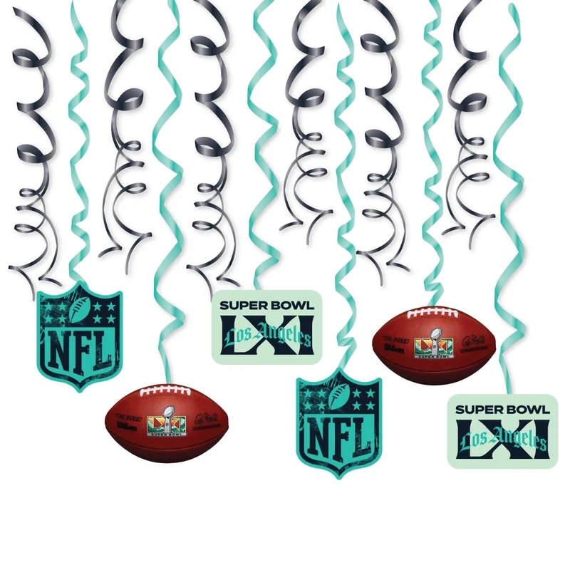 NFL Super Bowl Spiral Hanging Decoration Kit, 12 Count