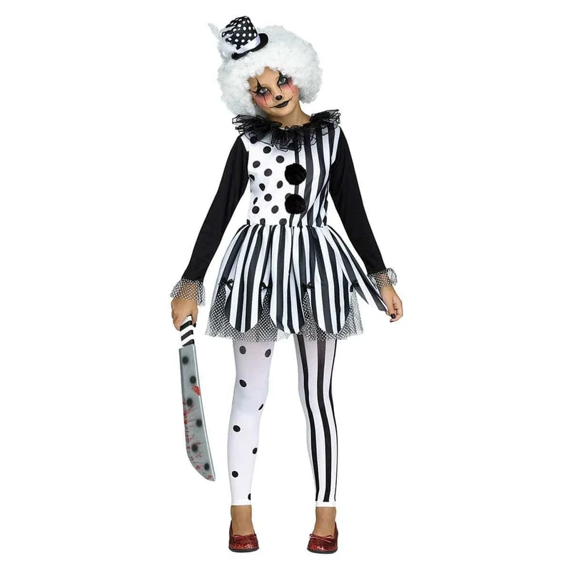 White Killer Clown Costume for Kids