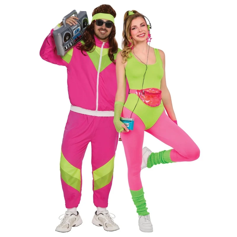 Neon 1980's Couple Costumes