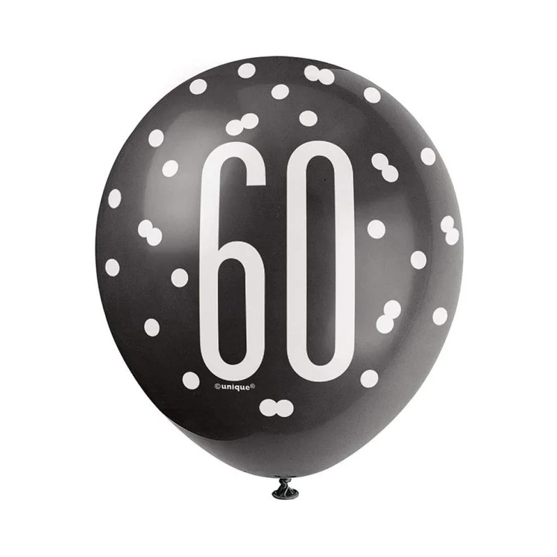 Bonne Fête Black/Silver - Latex Balloon 6/pkg - 60