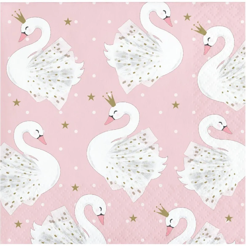 Swan Party beverage napkins, 16 per package