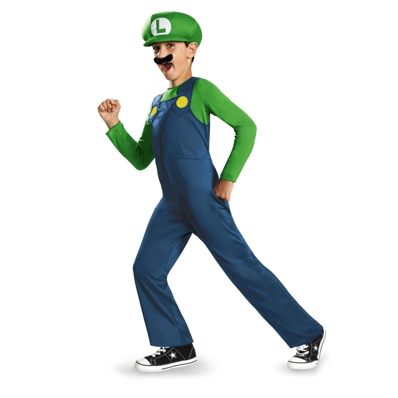Luigi Classic Costume for Kids, Super Mario Bros.