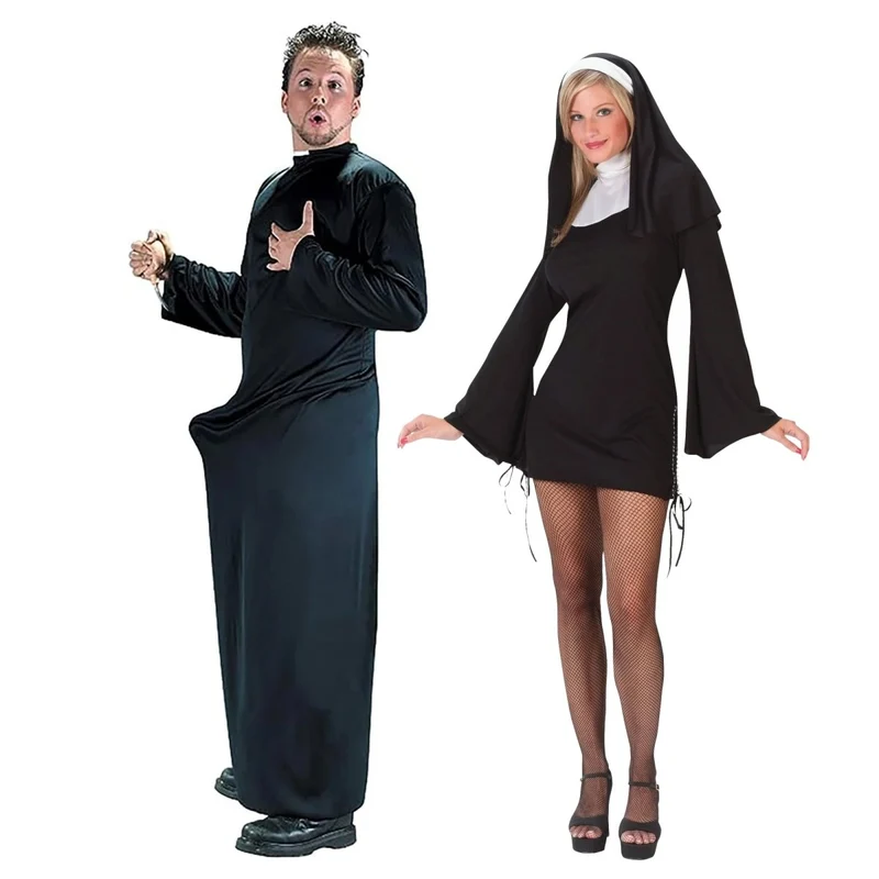 Naughty Priest and Nun Couple Costumes