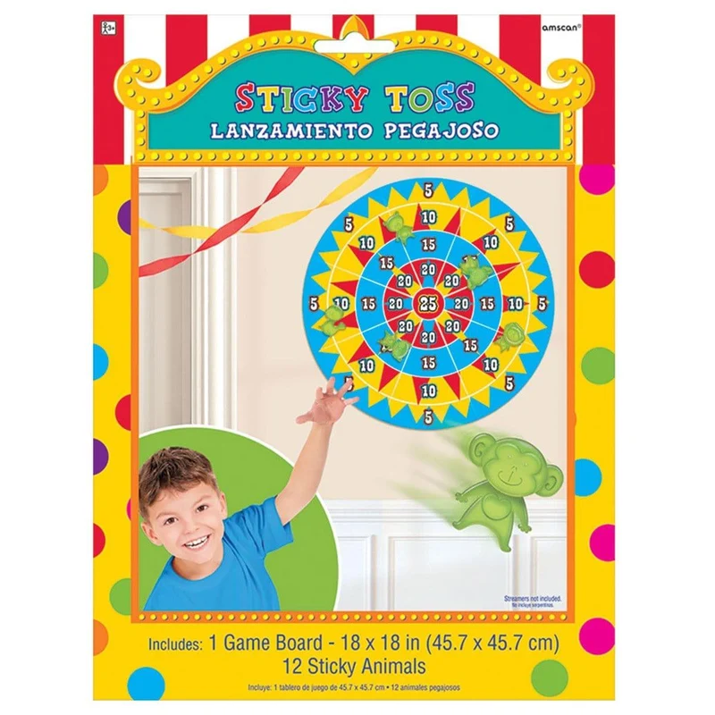 Carnival sticky toss party game