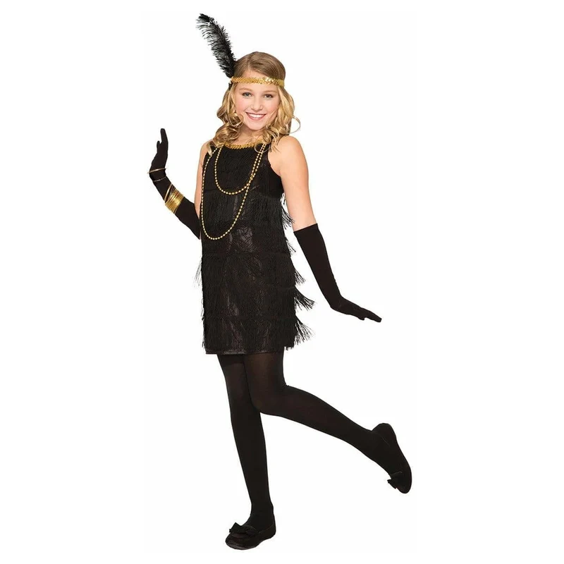 Black Roaring 20's Flapper Costume for Kids