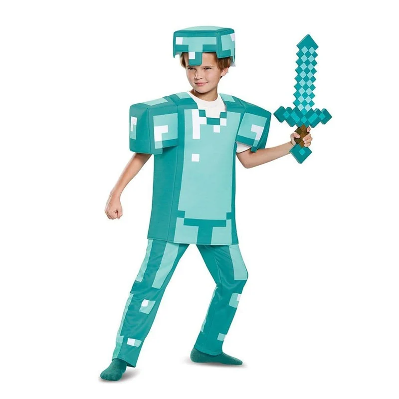 Diamond Deluxe Armor Costume for Kids, Minecraft