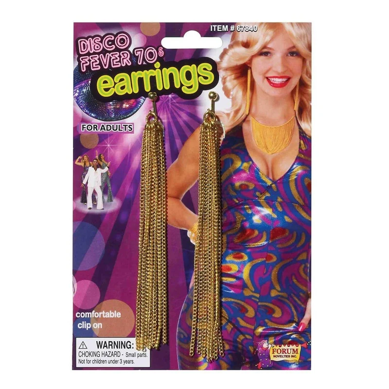 Gold chains disco earrings
