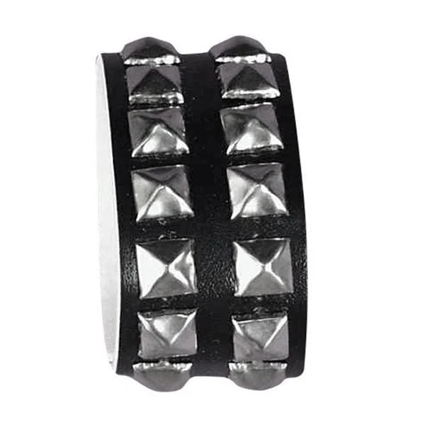 Black double studded wristband