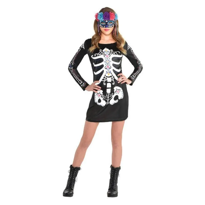 Neon day of the dead dress for women