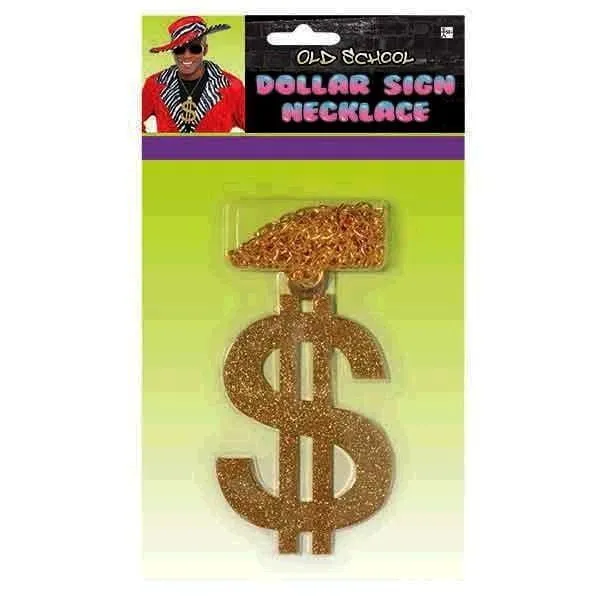 Gold dollar sign necklace