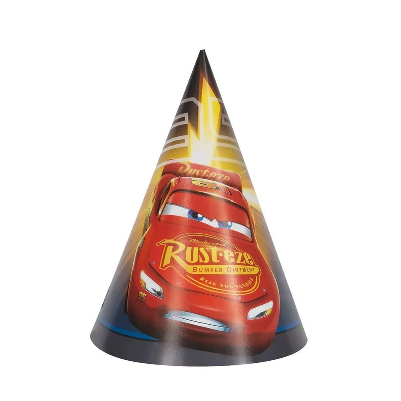 Cars 3 party hats, 8 per package