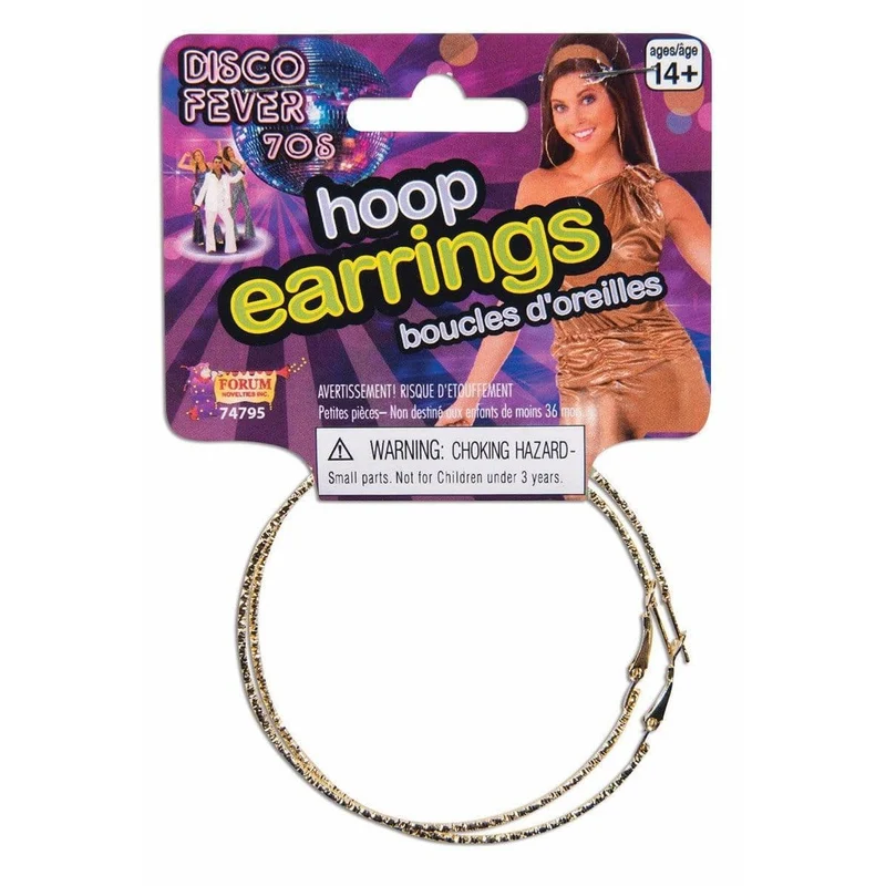 Gold disco hoop earrings