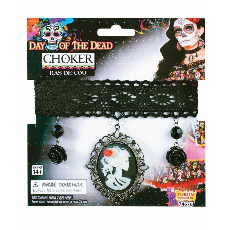 Day of the dead cameo choker