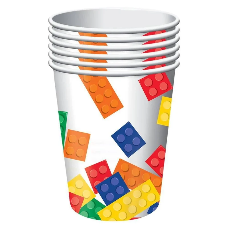 Block Party paper cups 9 ounces, 8 per package