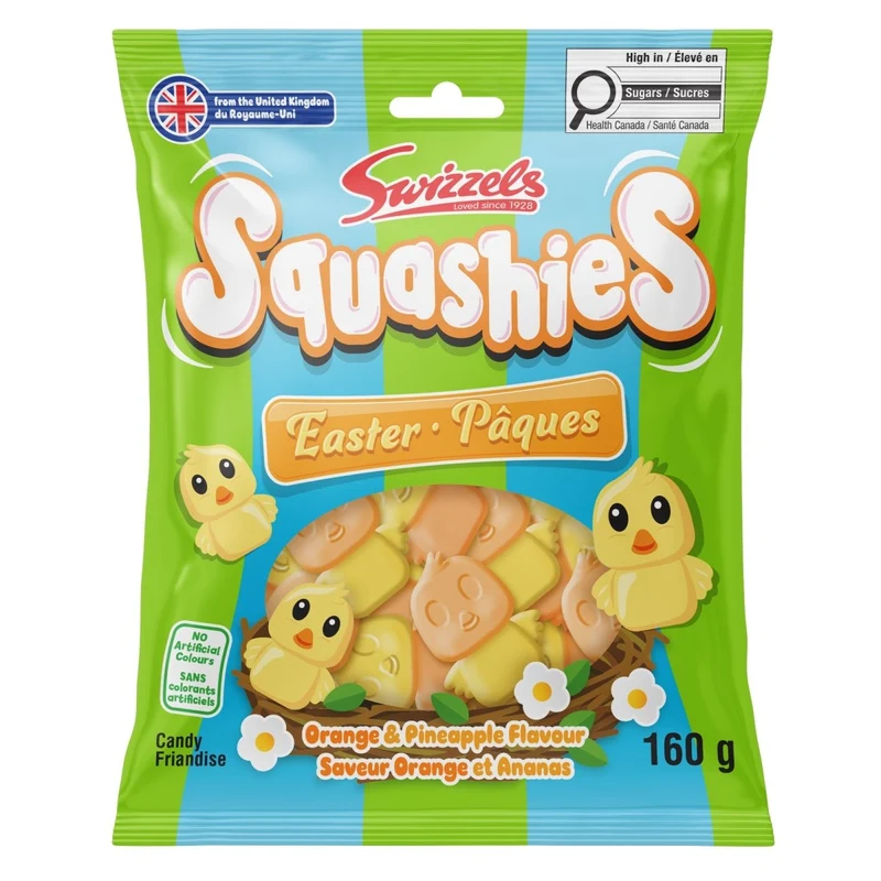 Squashies Orange and Pineapple Easter Candies, 160g, 1 Count