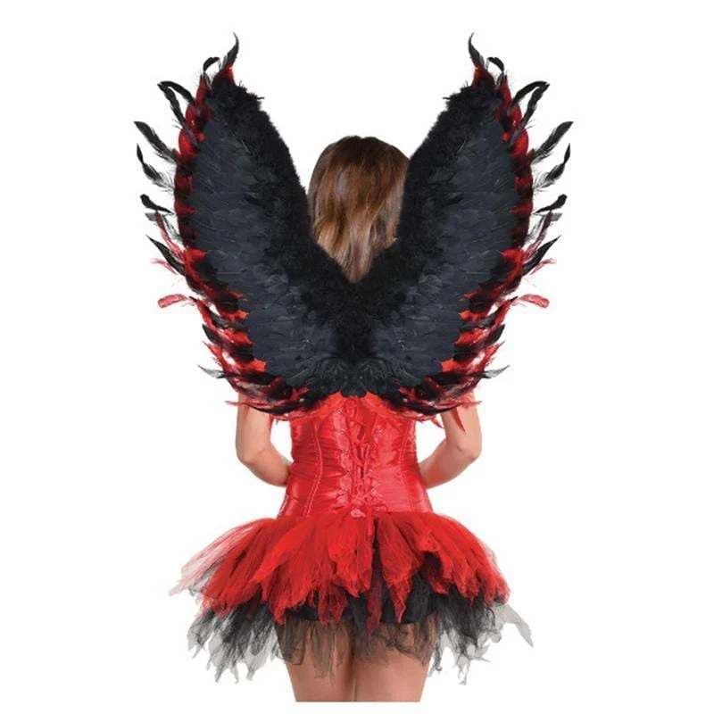 Black & red feather wings
