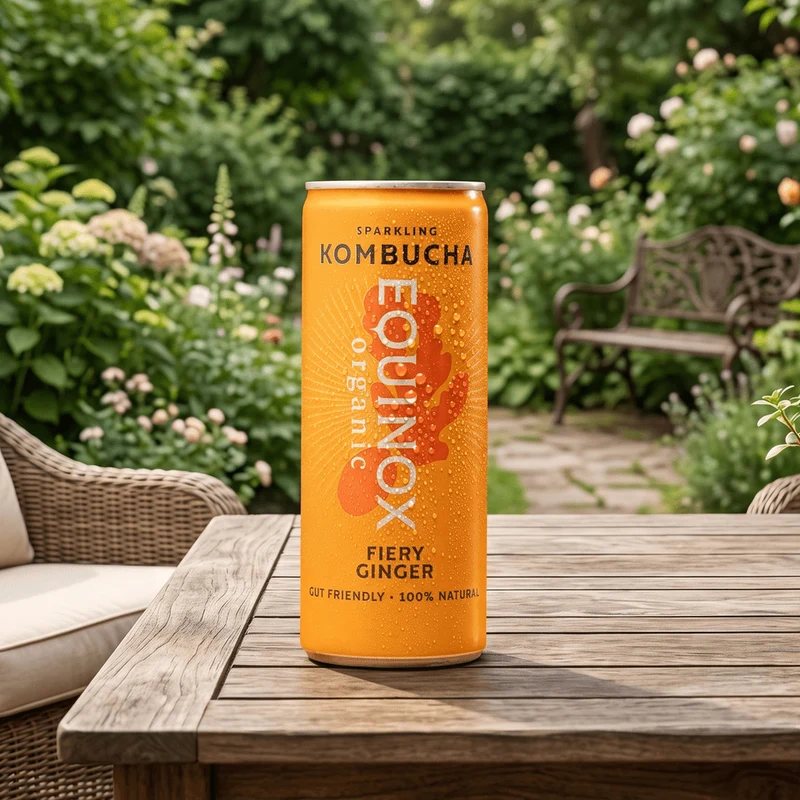 Equinox Organic Kombucha Fiery Ginger