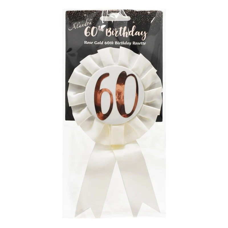 Rosette Badge Rose Gold - 60th