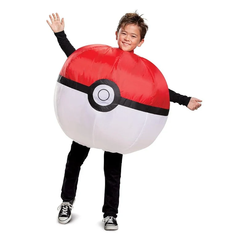 Pokémon Poké Ball Inflatable Costume for Kids, Red and White Suit