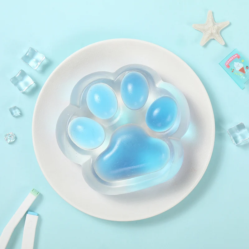 800g Super Transparent Blue Cat Paw Taba Squishy