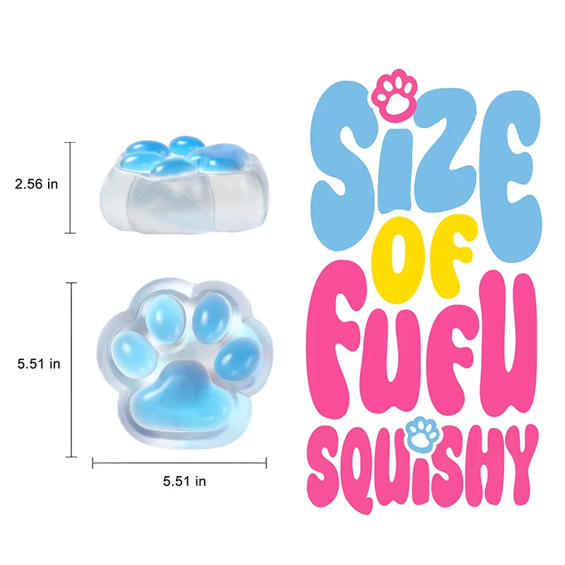 800g Super Transparent Blue Cat Paw Taba Squishy