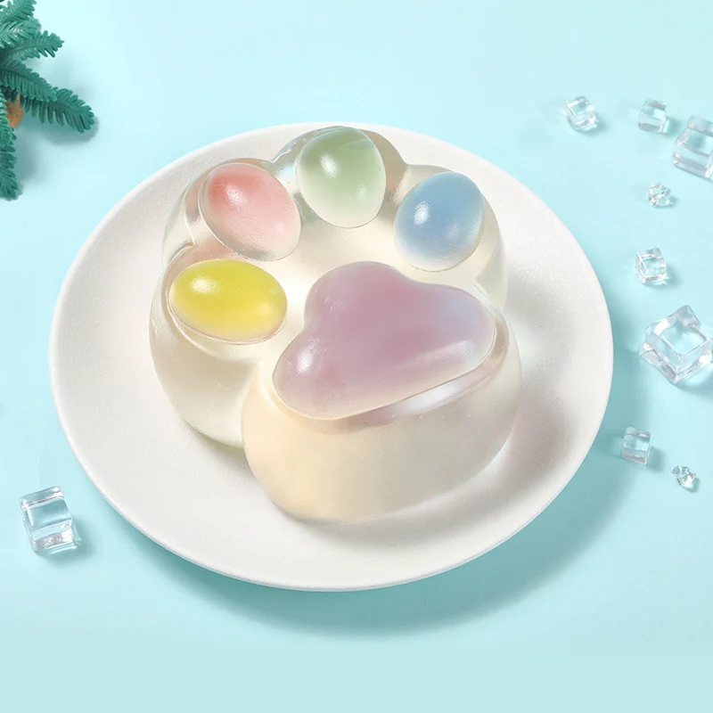 800g Super Rainbow Crystal Cat Paw Taba Squishy