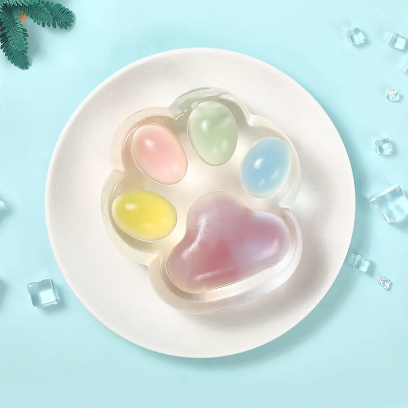 800g Super Rainbow Crystal Cat Paw Taba Squishy