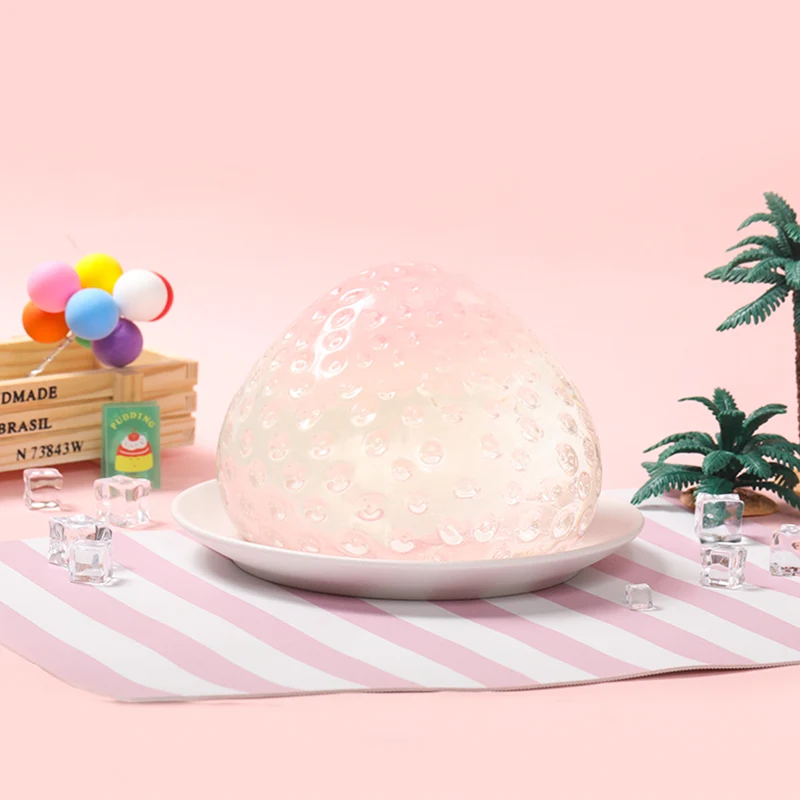 2100g Crystal Strawberry with Pink Top Taba Squishy
