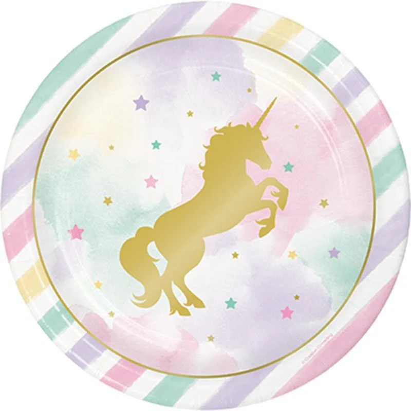 Unicorn Sparkle Dinner Plates 9 inches, 8 per package