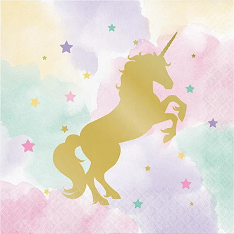 Unicorn Sparkle lunch napkins, 16 per package