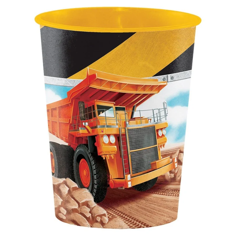 Big Dig Construction plastic favor cup