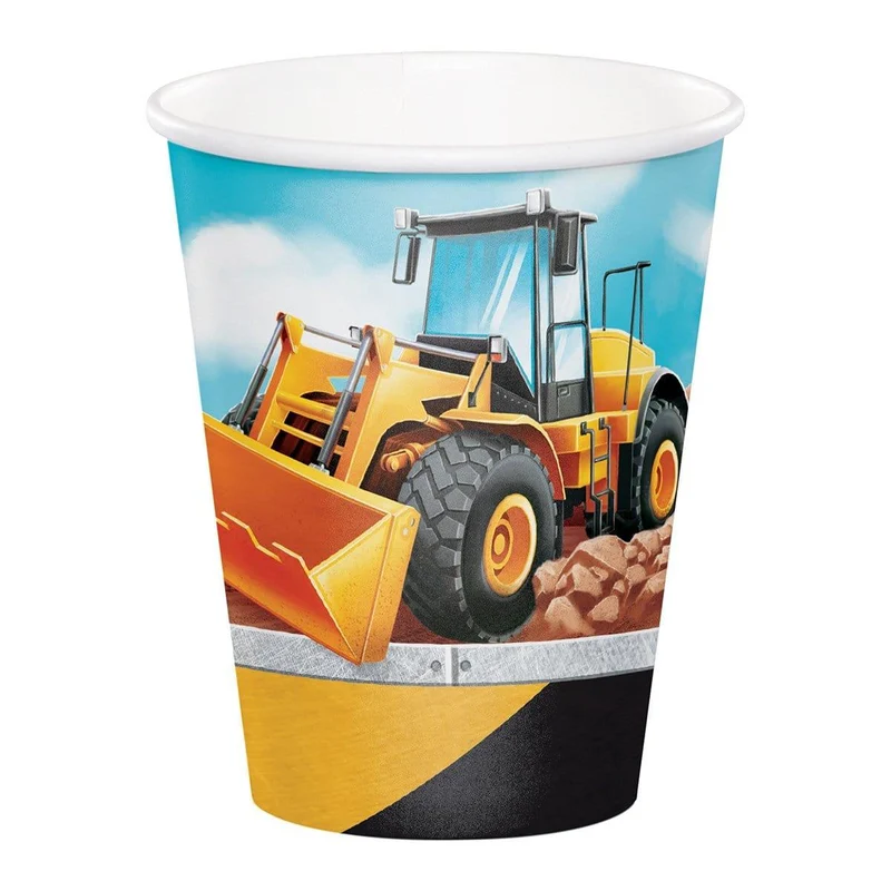 Big Dig Construction paper cups 9 ounces, 8 per package