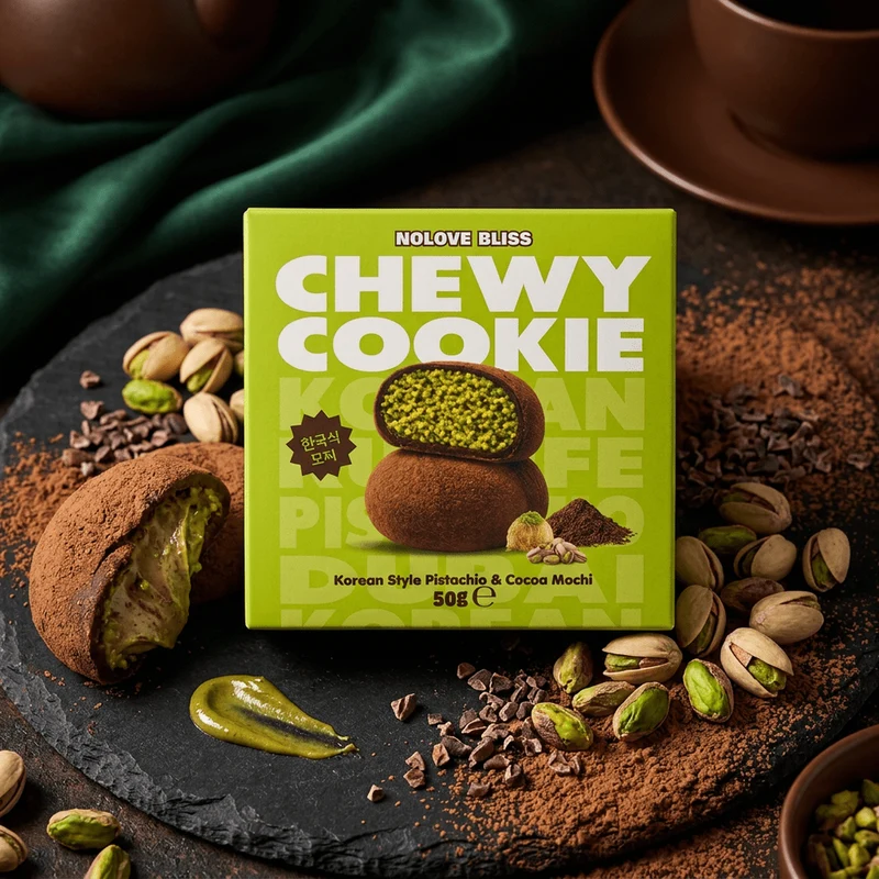 NoLove Bliss Chewy Cookie Pistachio Cocoa Mochi