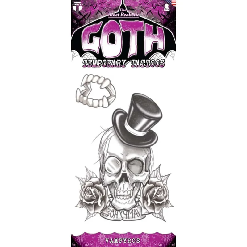Vampyros gothic temporary tattoo