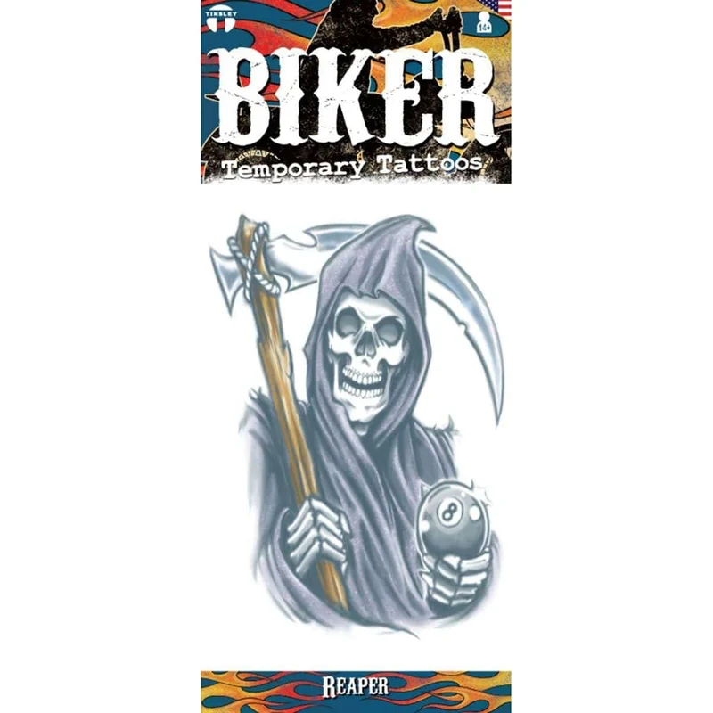 Grim reaper temporary tattoo
