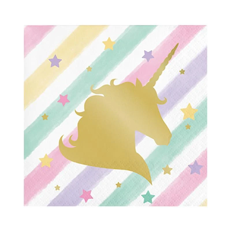 Unicorn Sparkle beverage napkins, 16 per package
