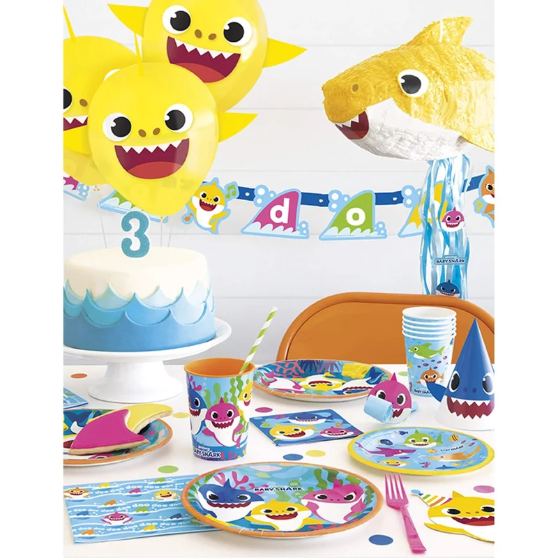 Baby Shark Dinner plates 9 inches, 8 per package