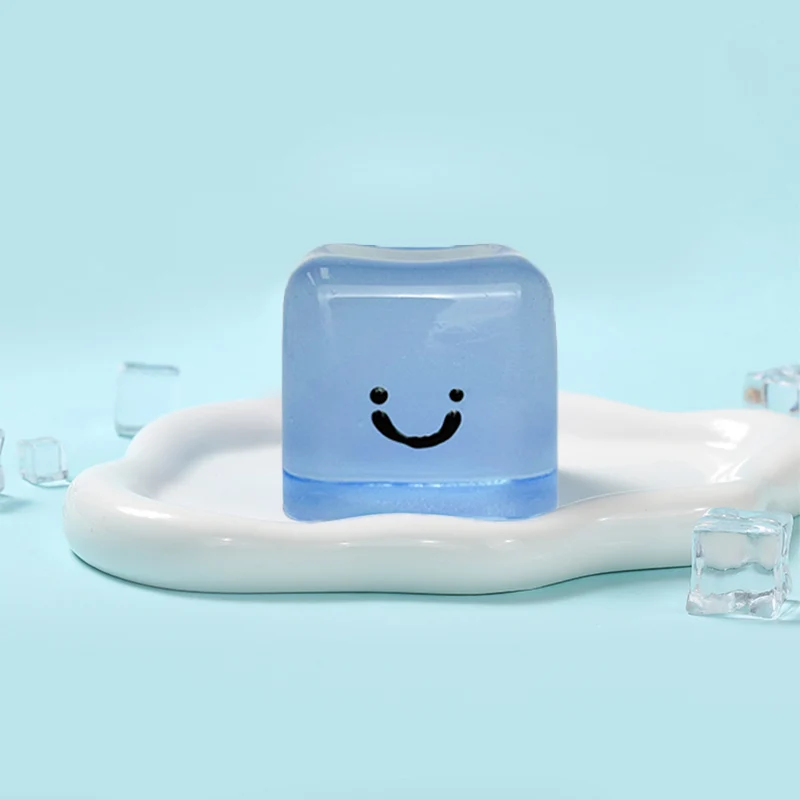 170g Crystal Blue Smile Ice Cube Taba Squishy