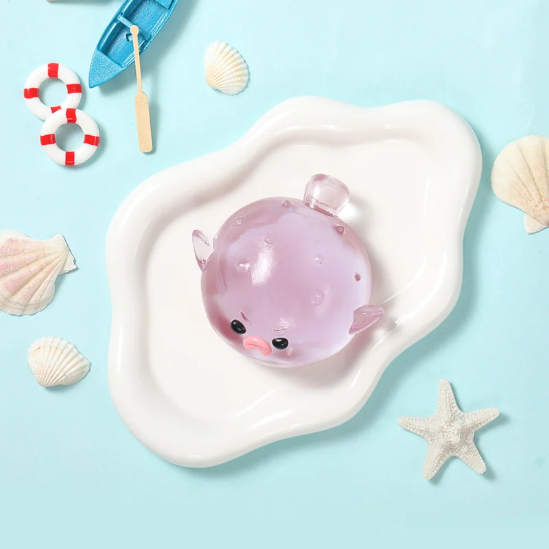 120g Crystal Purple Pufferfish Taba Squishy
