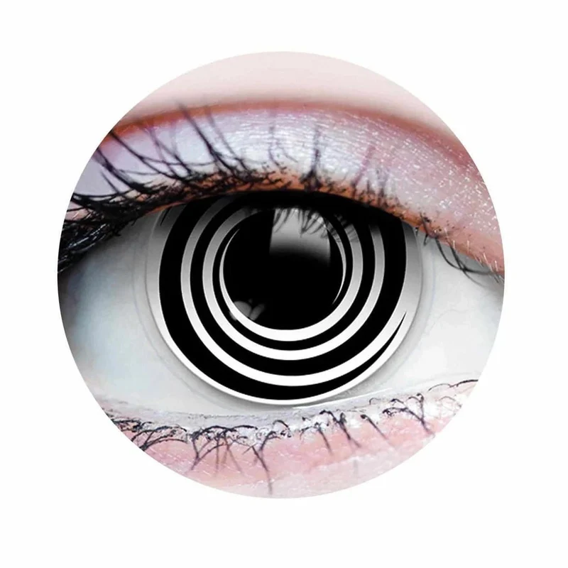 PRIMAL® Hypnotized - Black and White Coloured Contact Lenses, 3 months usage