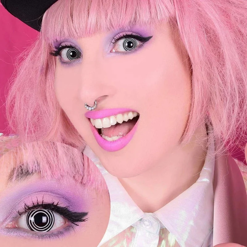 PRIMAL® Hypnotized - Black and White Coloured Contact Lenses, 3 months usage