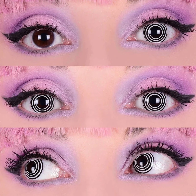 PRIMAL® Hypnotized - Black and White Coloured Contact Lenses, 3 months usage