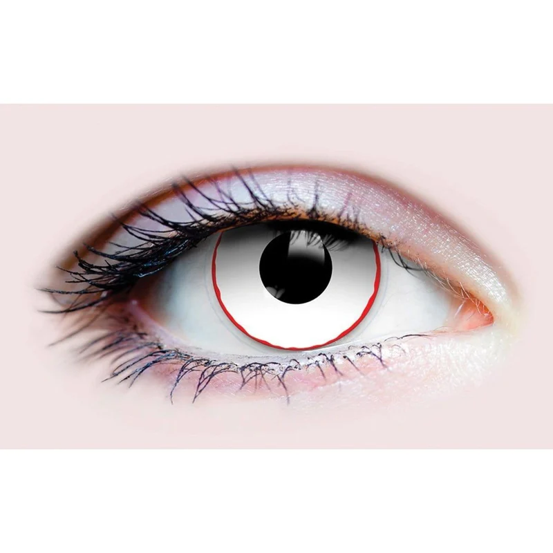 PRIMAL® Hellraiser II - White and Red Coloured Contact Lenses, 3 months usage