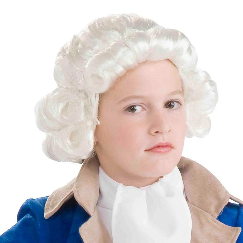 White colonial man wig for boys