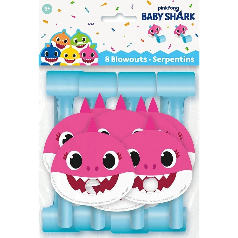 Baby Shark blowouts, 8 per package