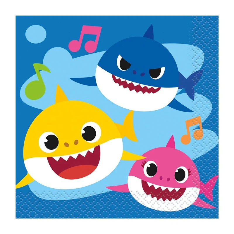 Baby Shark Beverage Napkins, 16 per package