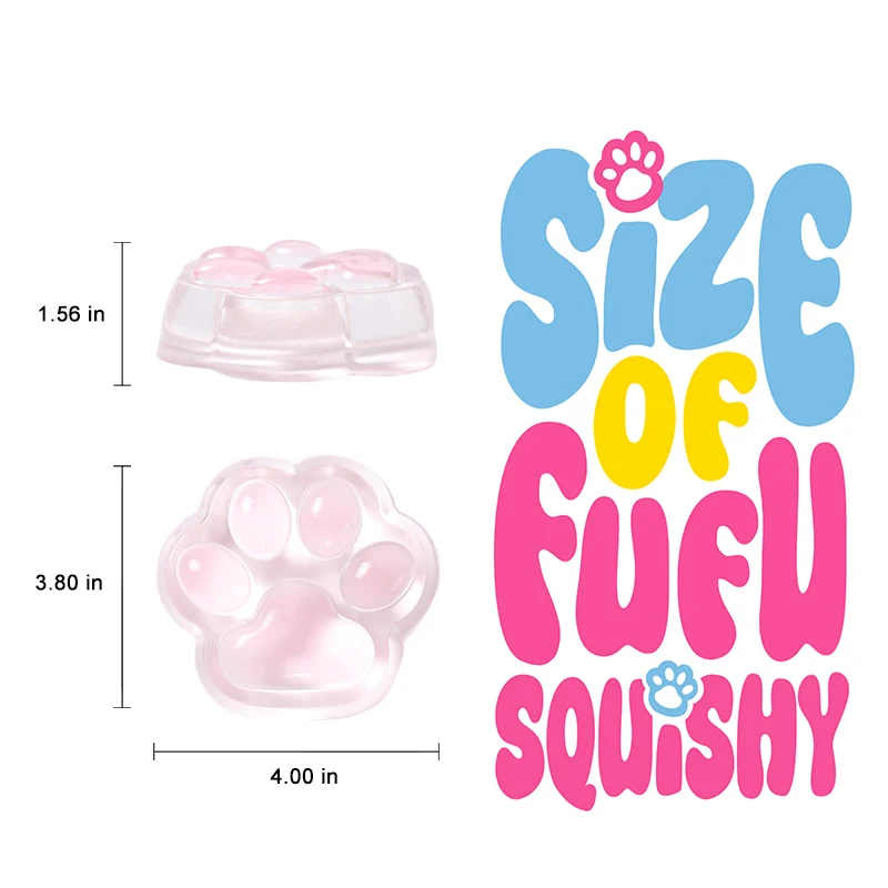 230g Crytal Pink Big Paw Taba Squishy