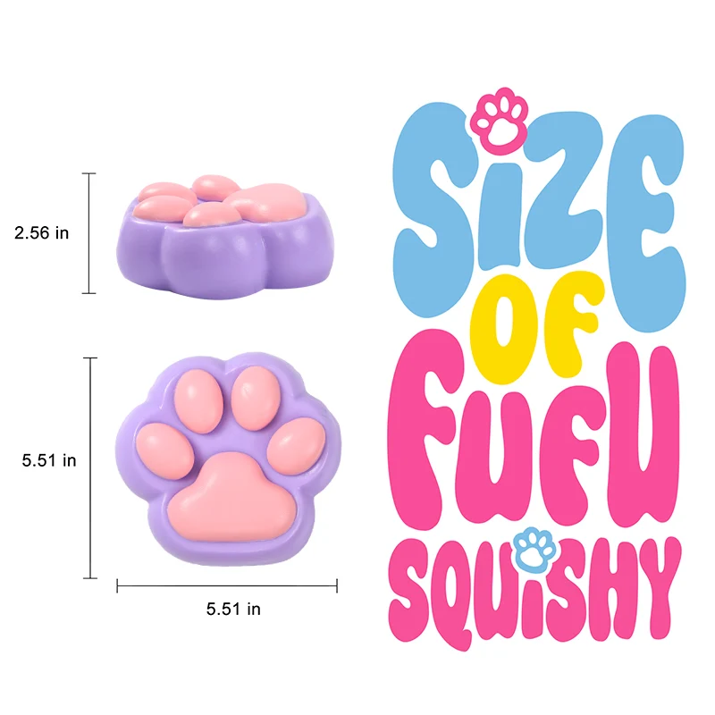 800g Super Large Purple Based Pink Cat Paw Taba Squishy