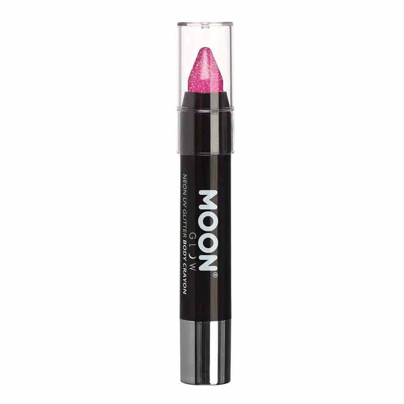 Moon hot pink glitter UV face & body crayon