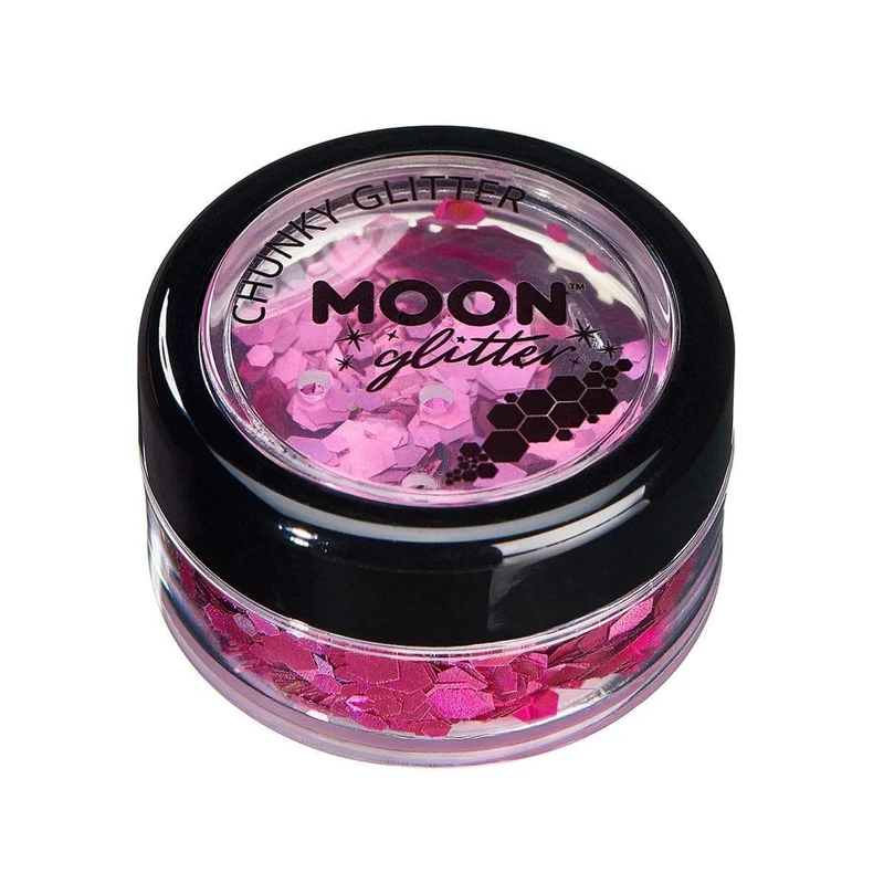 Moon pink chunky holographic glitter